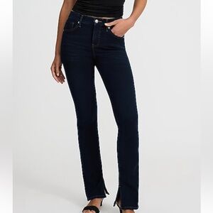 NEW Women’s Express Skyscraper Mid Rise Rinse Dark Wash Blue Jeans Jean Size 0S